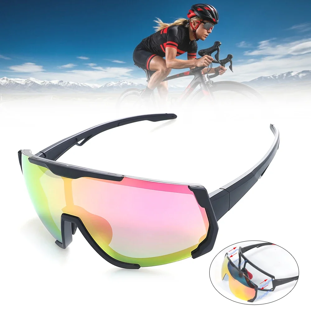 

Polarized Cycling Sunglasses Men Women 1 Second Magnetic Lens Swap UV400 REVO Sports Glasses for Outdoor Cycling Running Fishing