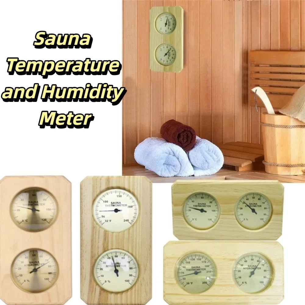 

Биметаллический настенный термометр с гигроскопическим элементом, корпус из соснового дерева, механический, с двойным дисплеем