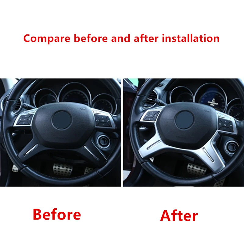 ABS Car Steering Wheel Moulding Decoration Cover Accessories For Mercedes Benz C E GLK M Class W204 W212 C180 C200 X166 W166