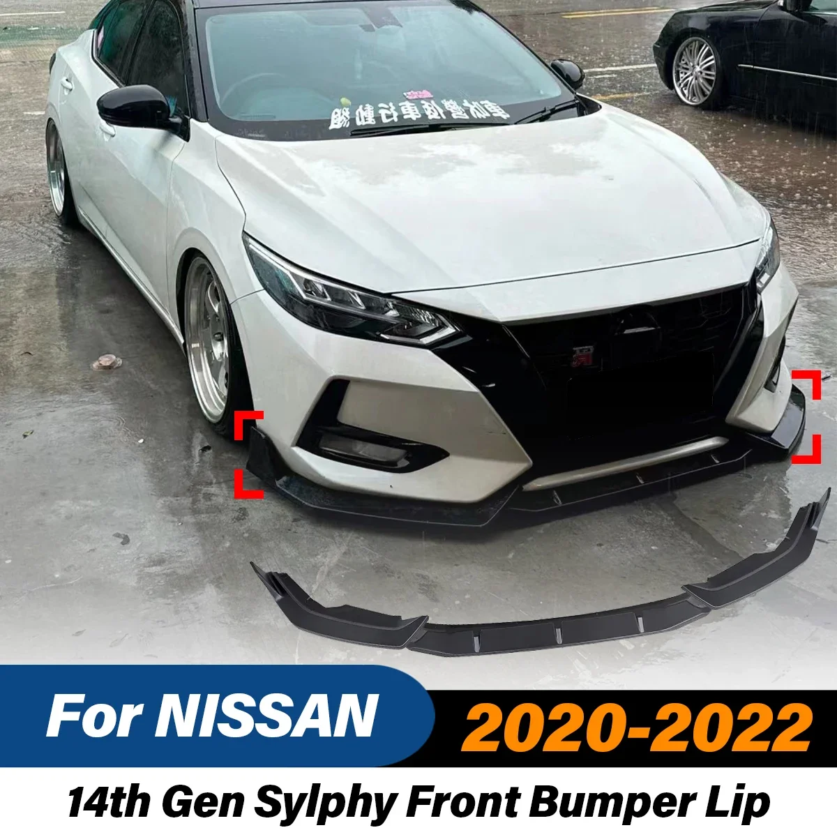 

For Nissan Sylphy 2020 2021 2022 Front Bumper Lip Sport Racing Style Diffuser Front Surround Splitter Guard Protector Body Kits