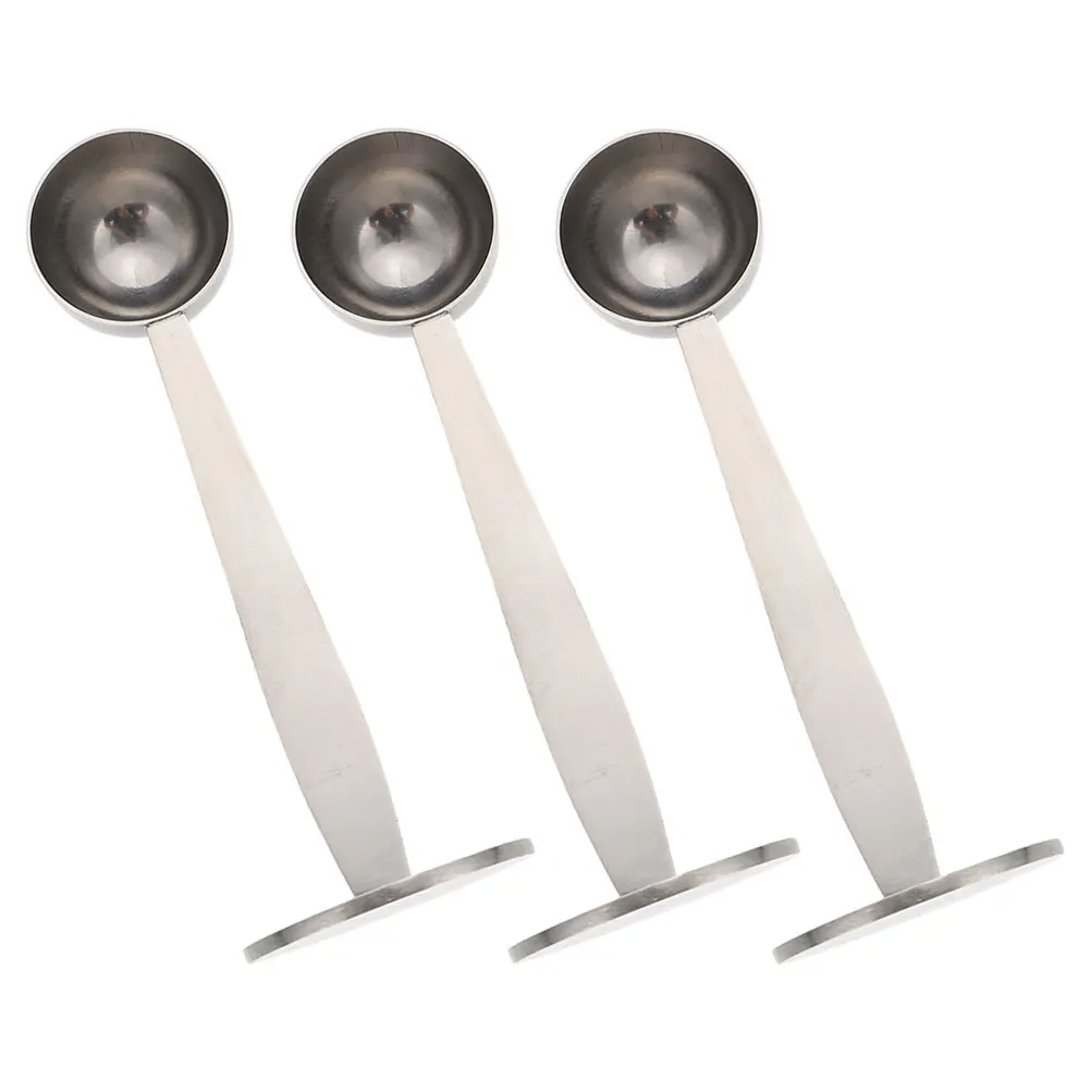 

3Pcs Coffee Spoon Tamper Stainless Steel Dual Use Measuring Tool Home Shop Easy Clean Portable Accurate Measurement Coffee Bean