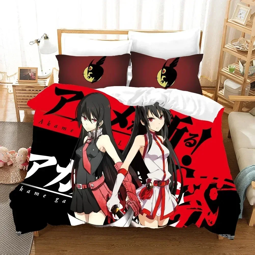 Anime Akame ga KILL Bedding set Printed Duvet Cover Pillowcase Single Double Queen Super King Size Sets Home Textile