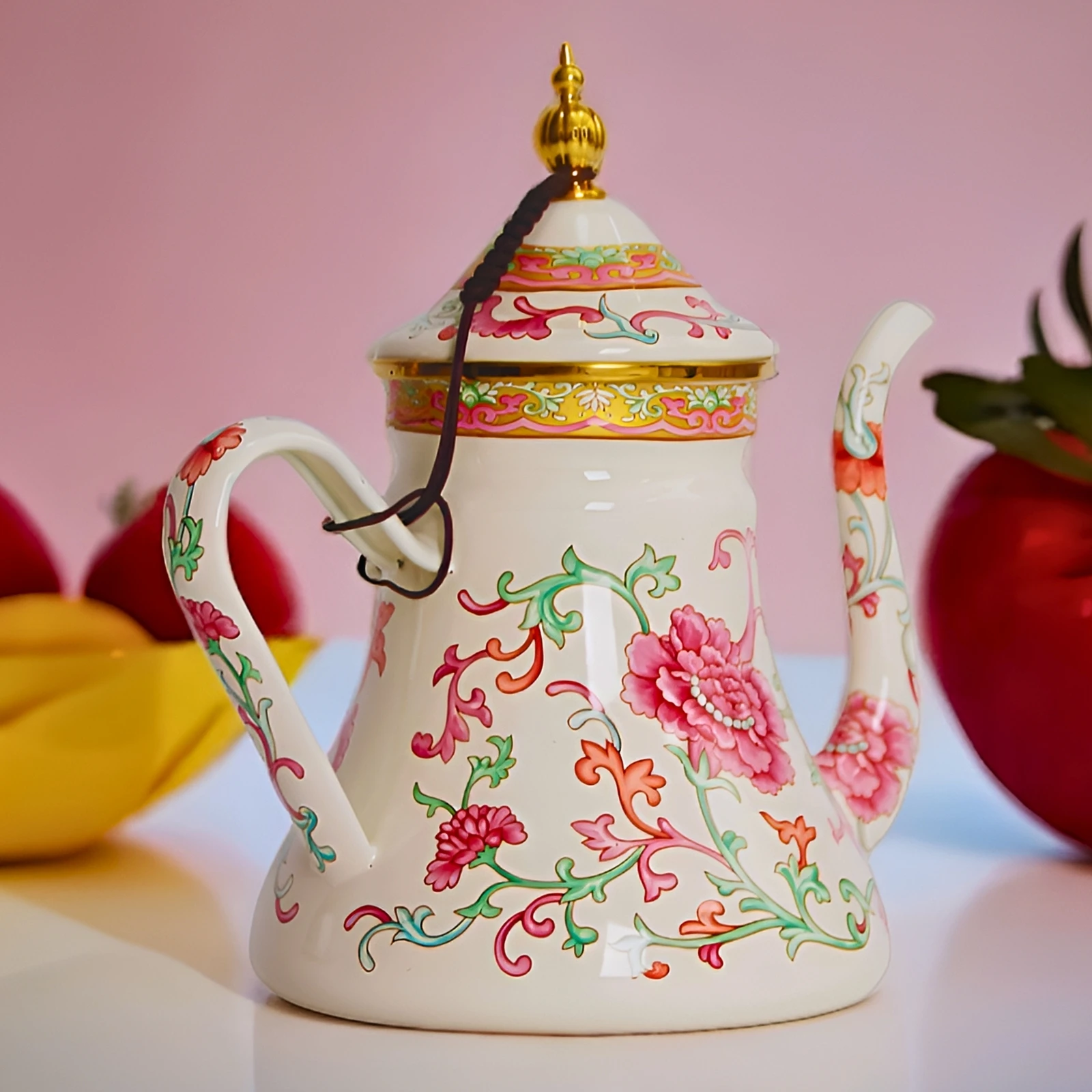 Central Asian style enamel water kettle french retro coffee pot