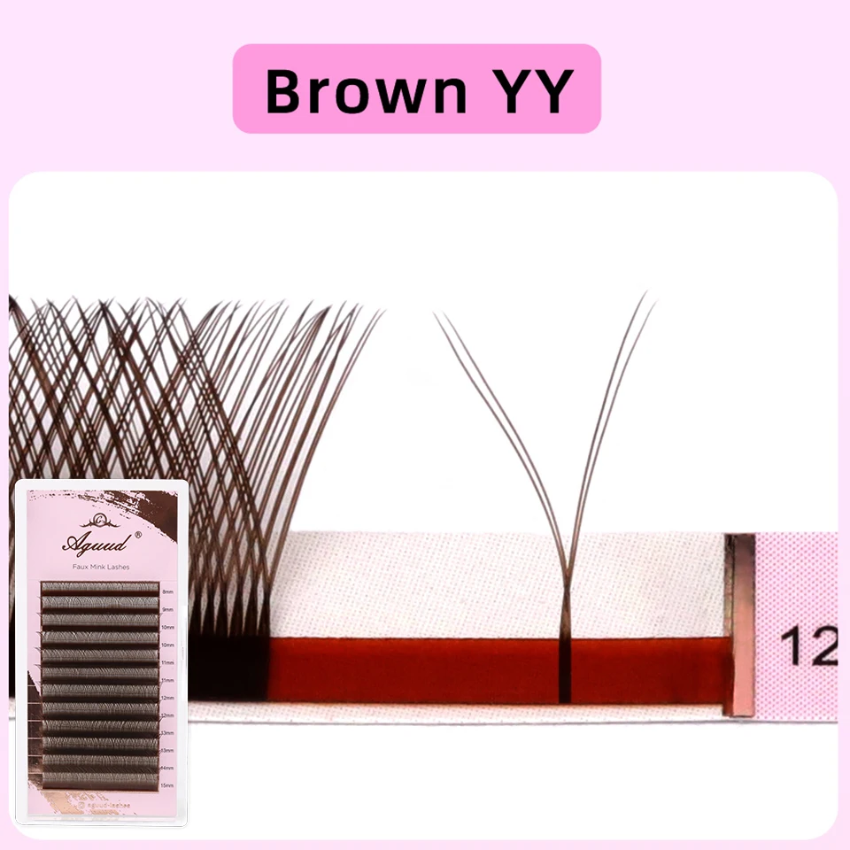 NEU Braune W-förmige Wimpernverlängerung 2DY 3D Spike Lash Vorgefertigte Fächerwimpern 5D 4D Clover W-Style Wimpern Braune 3D Fairy Handgewebte Wimpern – Detail 26