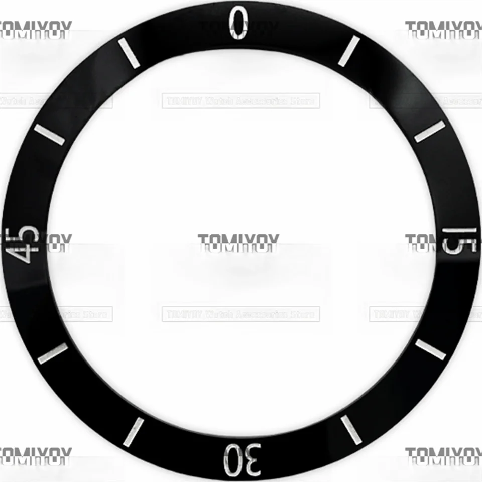 38MM×30.7MM White Black Ceramic Slanted Bezel Insert Fit for SEIKO Men's Mechanical Watch