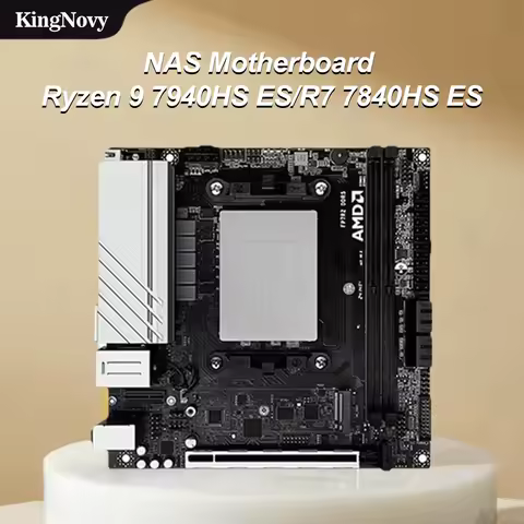 NAS Motherboard AMD Ryzen 9 7940HS ES/R7 7840HS ES Dual NVMe SSD 4xSATA3.0 PCIe x8 2xDDR5 2.5G 17x17cm Mini ITX Gaming Mainboard