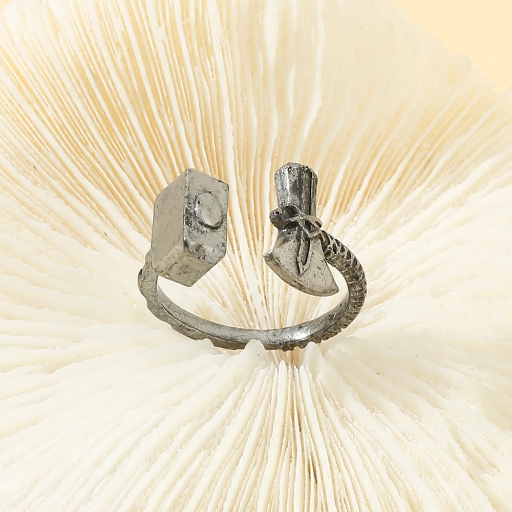 Superhero Rings Avengers Mjolnir Opening Adjustable Rings for Men Vintage Fashion Decoration Accessories Gift