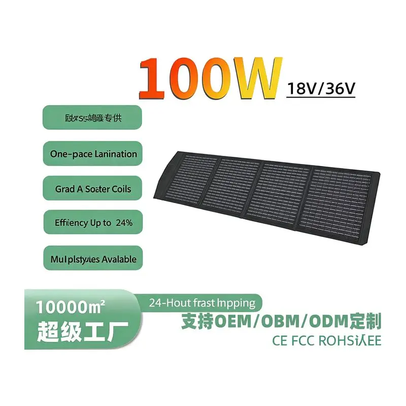 100W Solar Panel Photovoltaic Power Generation Panel Household Outdoor Camping Folding Portable Charging Bag