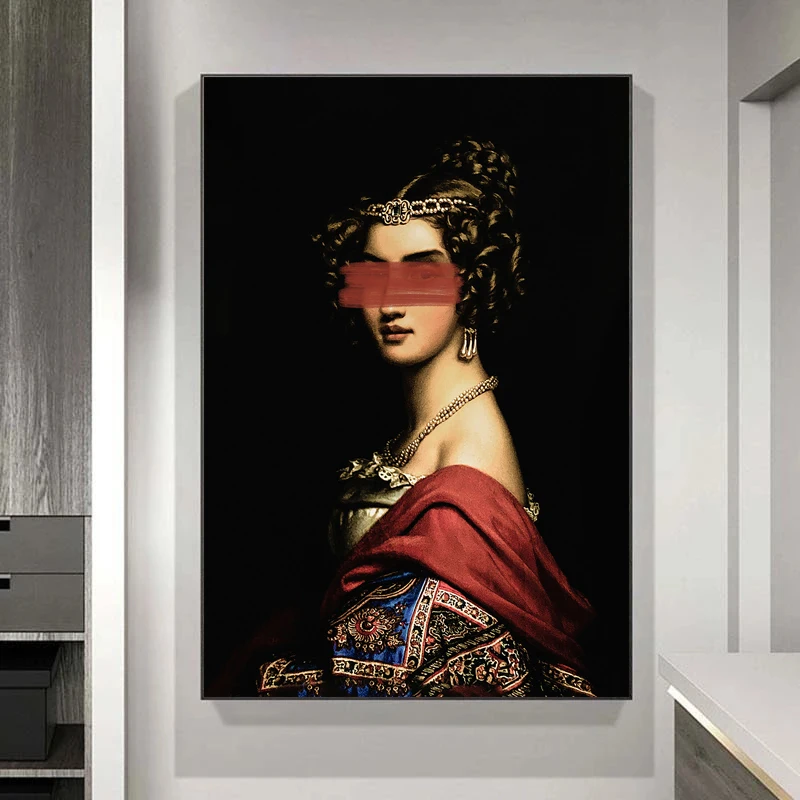 Abstract Women Side Face Portrait Posters and Prints Surrealism Art Canvas Painting Wall Art Pictures Home Bar Room Decoration