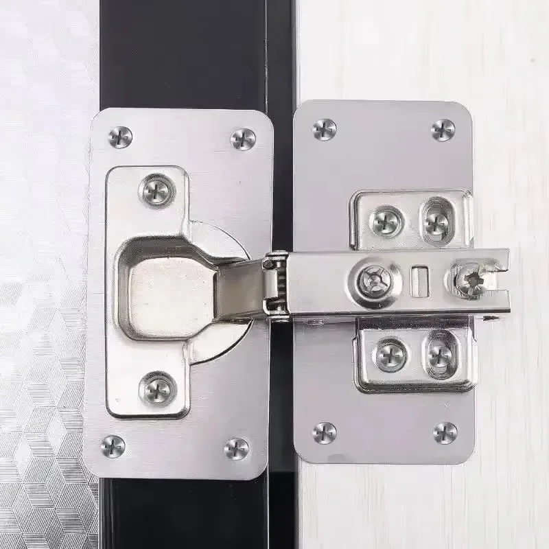 Cabinet Hinge Repair Plate Kit for Home Kitchen Cabinets and Furniture with Holes, Stainless Steel Door Hinge Mounting Plate