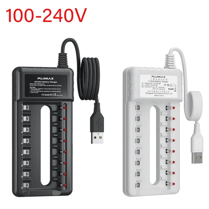 For Remote Control Microphone Camera Battery Charger Intelligent 4 6 8 Slots EU Cable for AA/AAA Ni-Cd Rechargeable Batteries