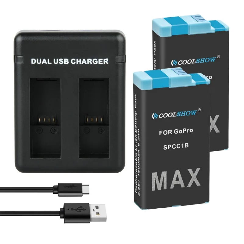 For Gopro Max Battery Charger for Gopro Max Battery Black 360 Action Camera Batteries Accessories for Gopro Max Batteries