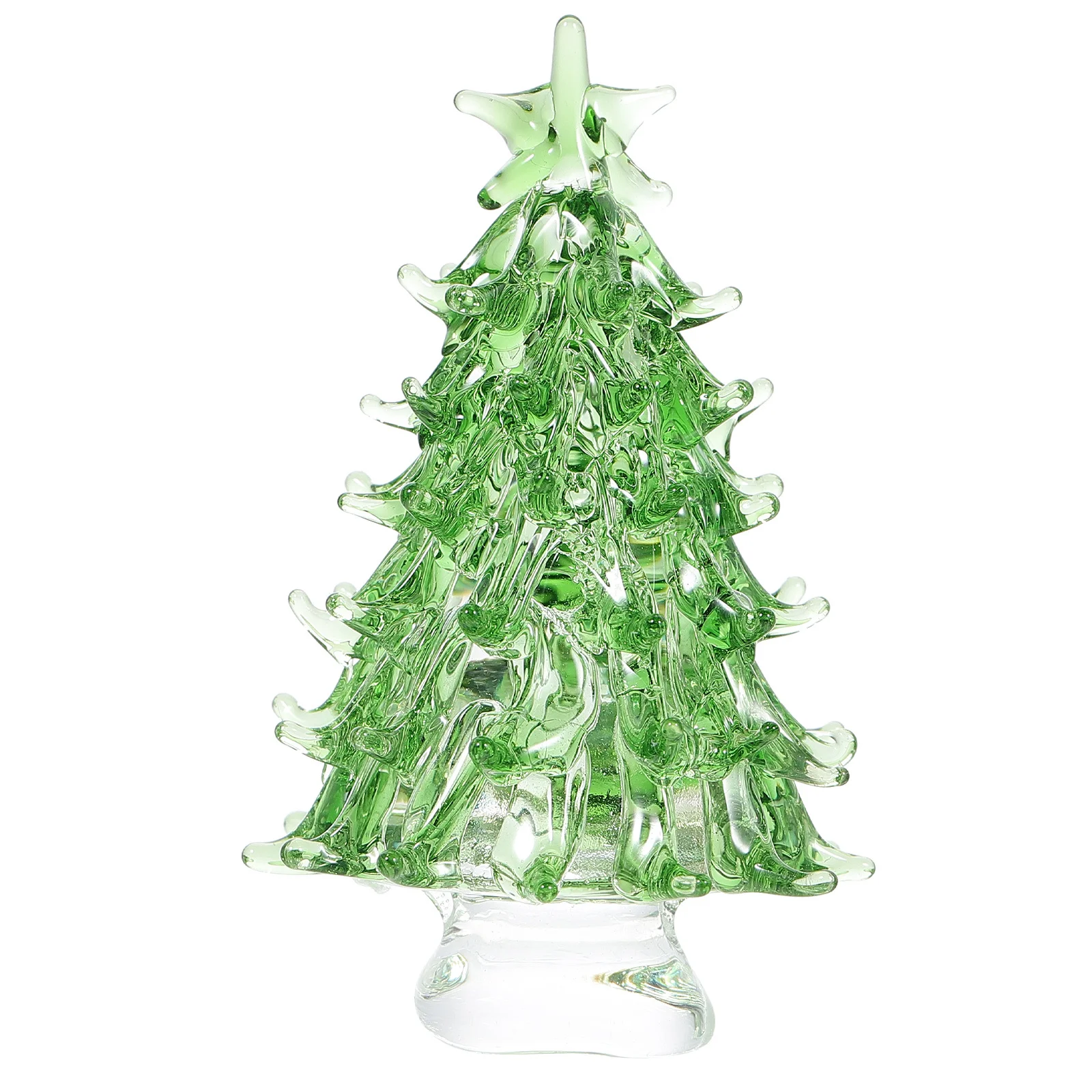 

Small Crystal Xmas Tree Desktop Decor Mini Christmas Table Decoration with Five- Ornament Holiday Party Supplies