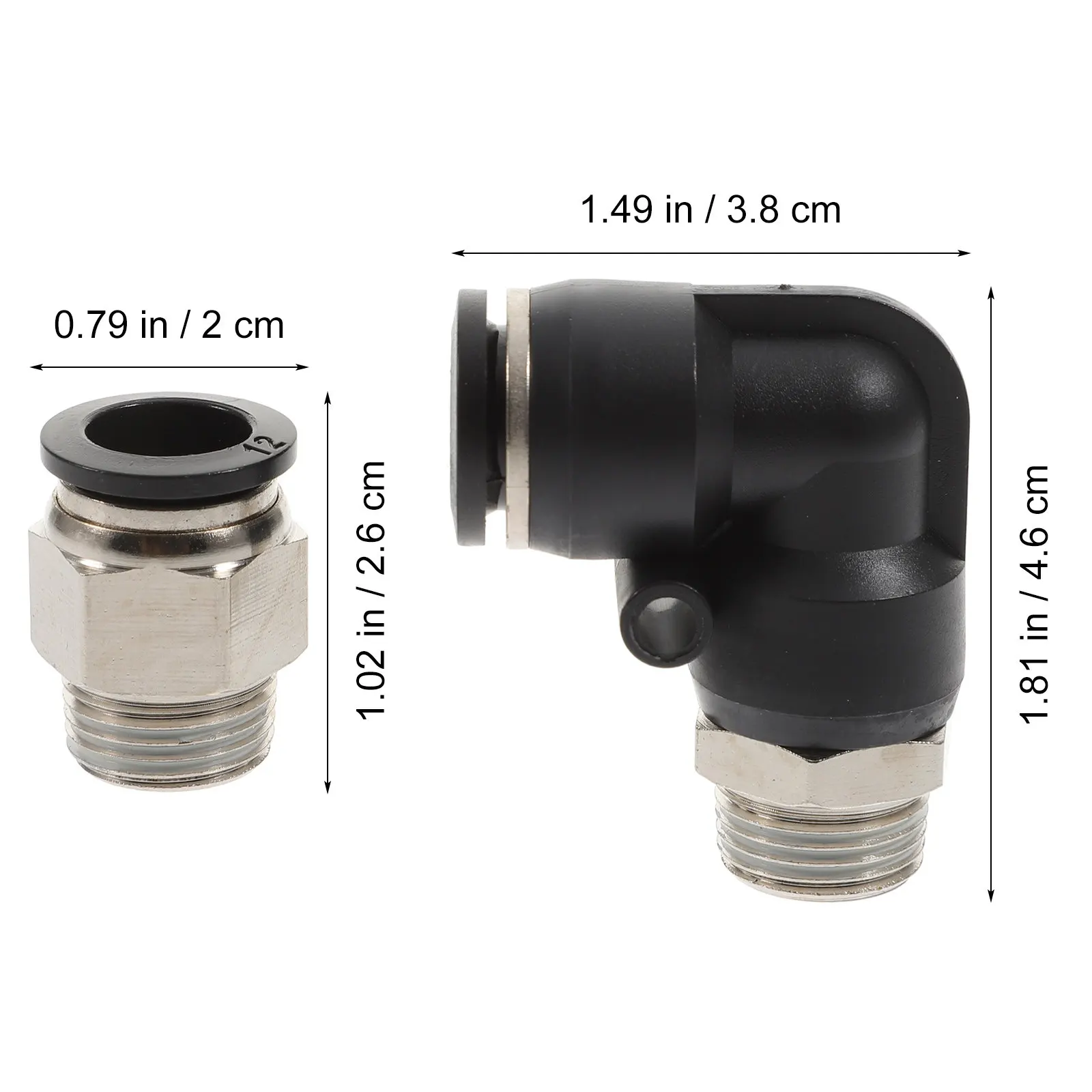 6Pcs Air Line Fitting Pneumatic Connector Nickel Plated Copper Straight Elbow Push Quick Connect Hose Repair Kit High Pressure