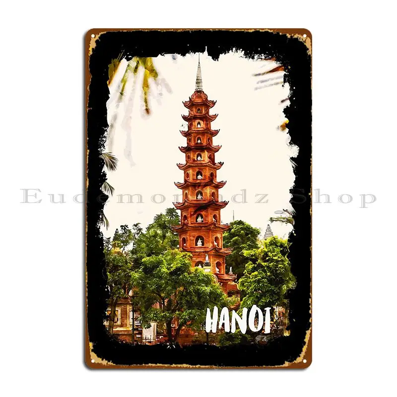 Hanoi Vietnam City Watercolor Metal Plaque Poster Wall Mural Rusty Garage Custom Bar Tin Sign Poster