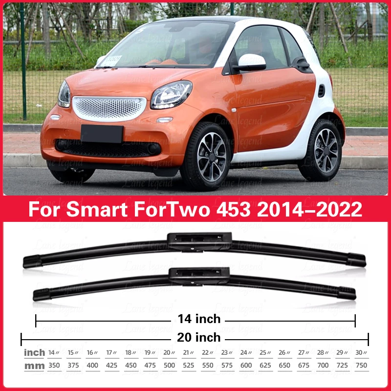 For Smart ForTwo 453 C453 A453 2014 - 2022 Front Wiper Blades Brushes Cutter Windscreen Windshield Accessories 2019 2020 2021
