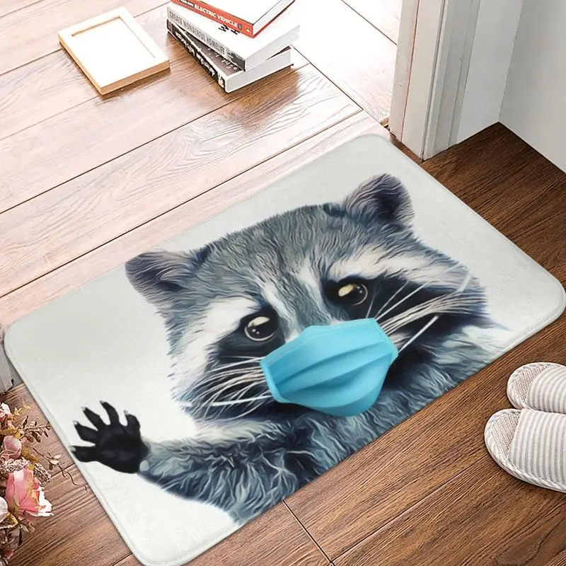 Fashion Raccoon Trash Panda Doormat Anti-Slip Bath Kitchen Mat Bedroom Balcony Floor Door Entrance Carpet Rug