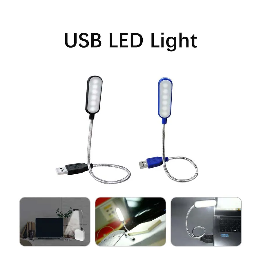 

Portable Mini Book Light USB LED Reading Light Table Lamp Flexible 6leds USB Lamp for Power Bank Laptop Notebook PC Computer