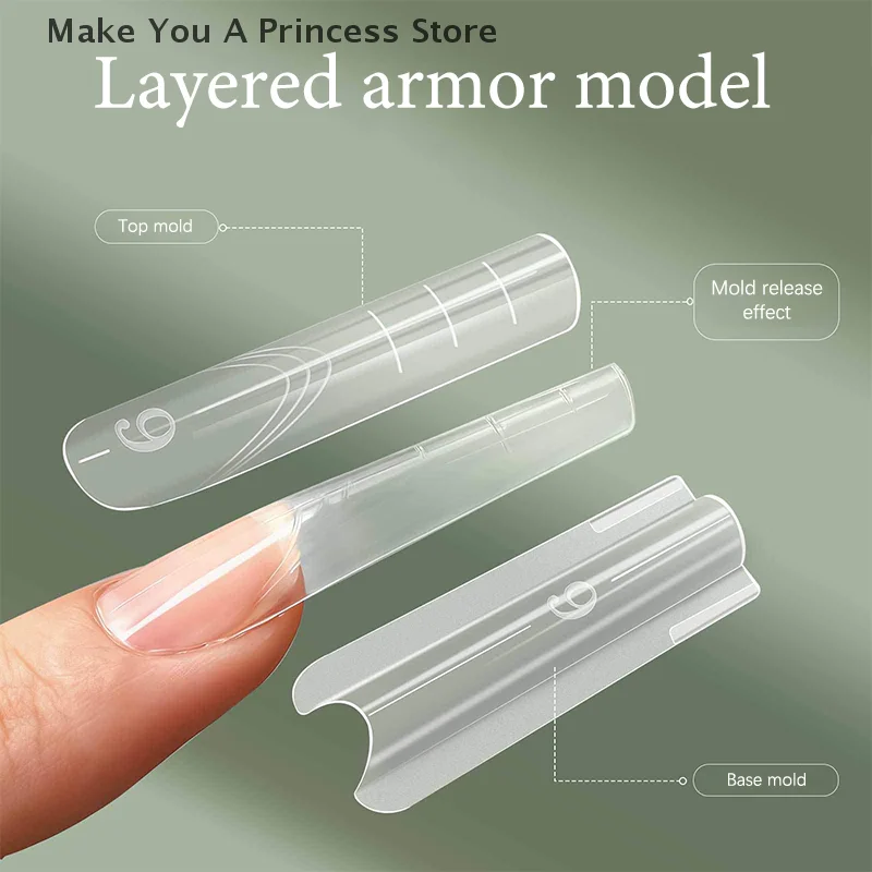 ساندويتش أشكال أظافر مزدوجة 280 قطعة 14 حجم ملحقات-أشكال مزدوجة نعش اللوز أشكال أظافر قالب علوي قالب سفلي #2