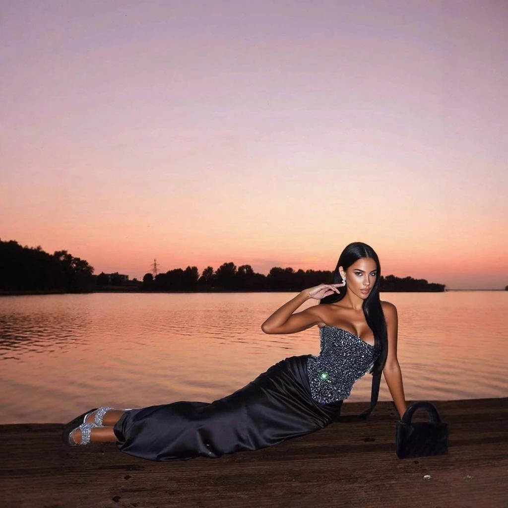 Mingmingxi المرأة بريق 2 قطعة فستان مجموعة خمر مشد أعلى مثير مطرز الدانتيل يصل فستان أنيق مساء حفلة موسيقية فستان