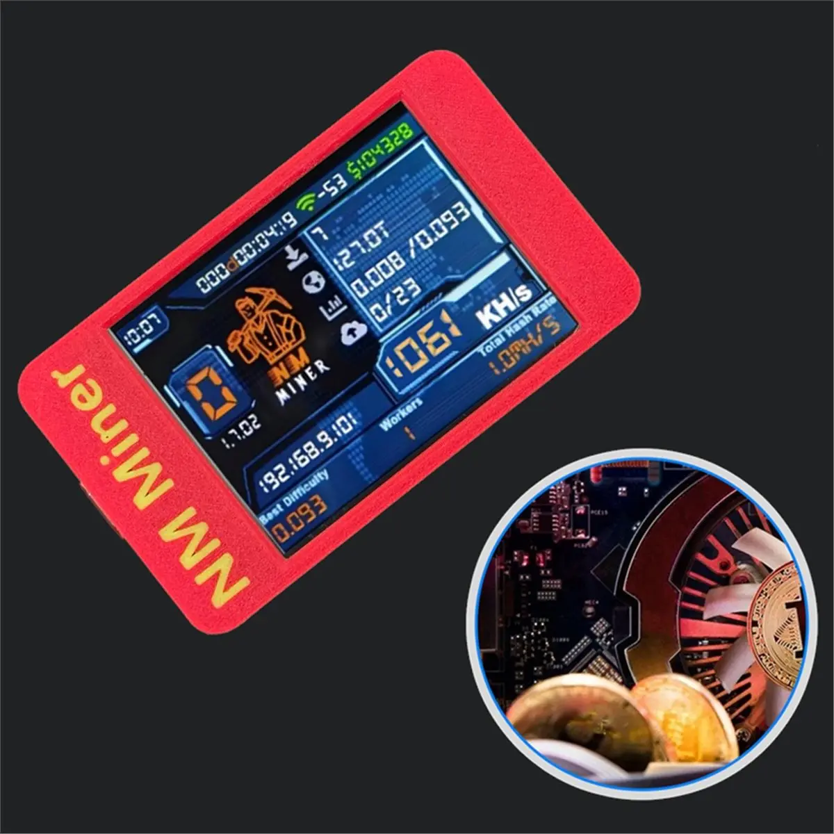 1061KH/S PRO BTC Solo Miner 2.8 Inch Color Display Bitcoin Crypto Solo Lottery Miner Home Use BTC
