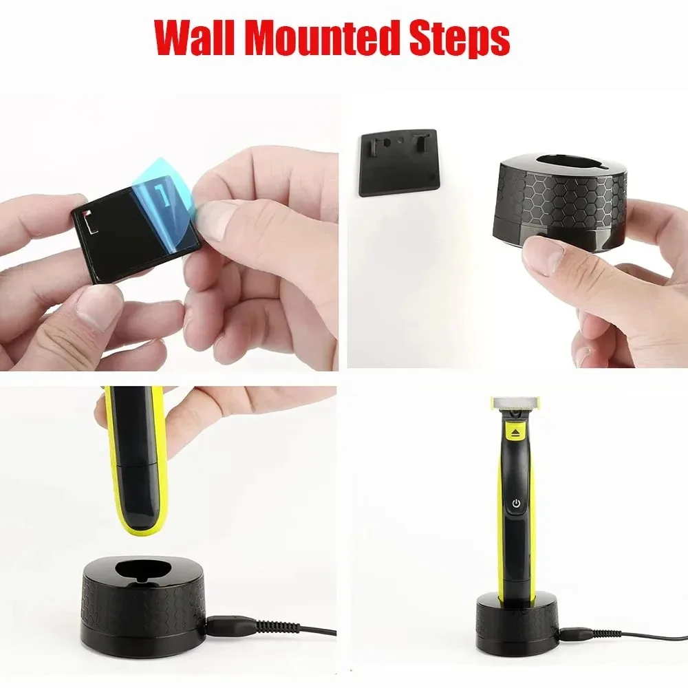 NEW Wall Mounted Charging Base Charger Holder for Philips Norelco One Blade QP2520 QP2530 QP2620 QP2630 Hybrid Electric Shaver view 3