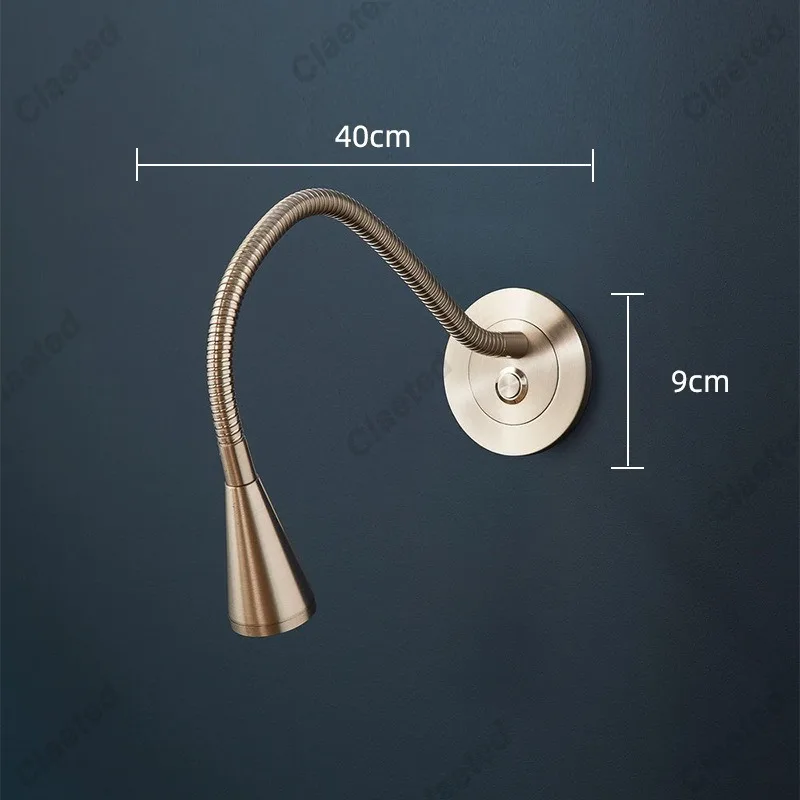 

LED Flexible Hose Embedded Wall Lamp Spotlight Hotel Bedside Bedroom Study with Switch Reading Wall Lamp Lighting Fixtures