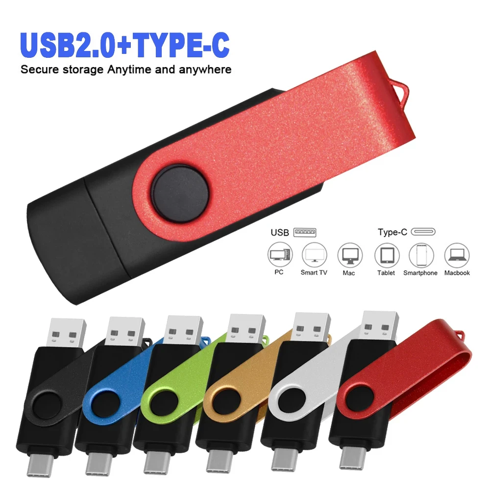 

Вращающийся 2.0 USB-накопитель 128 ГБ TYPE-C USB-накопитель 64 ГБ 32 ГБ 16 ГБ Креативный подарочный флэш-накопитель 4 ГБ Флешка Cle Pendrive Брелок