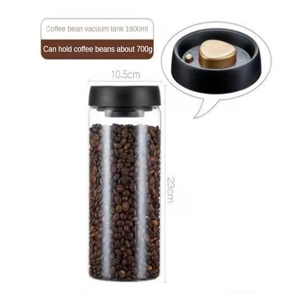 1pc Kaffee Bohnen Vakuum Versiegelt Tank Haushalt Glas Lebensmittel Lagerung Tank Für Feuchtigkeit-beweis Luft Extraktion Tee Lagerung tank