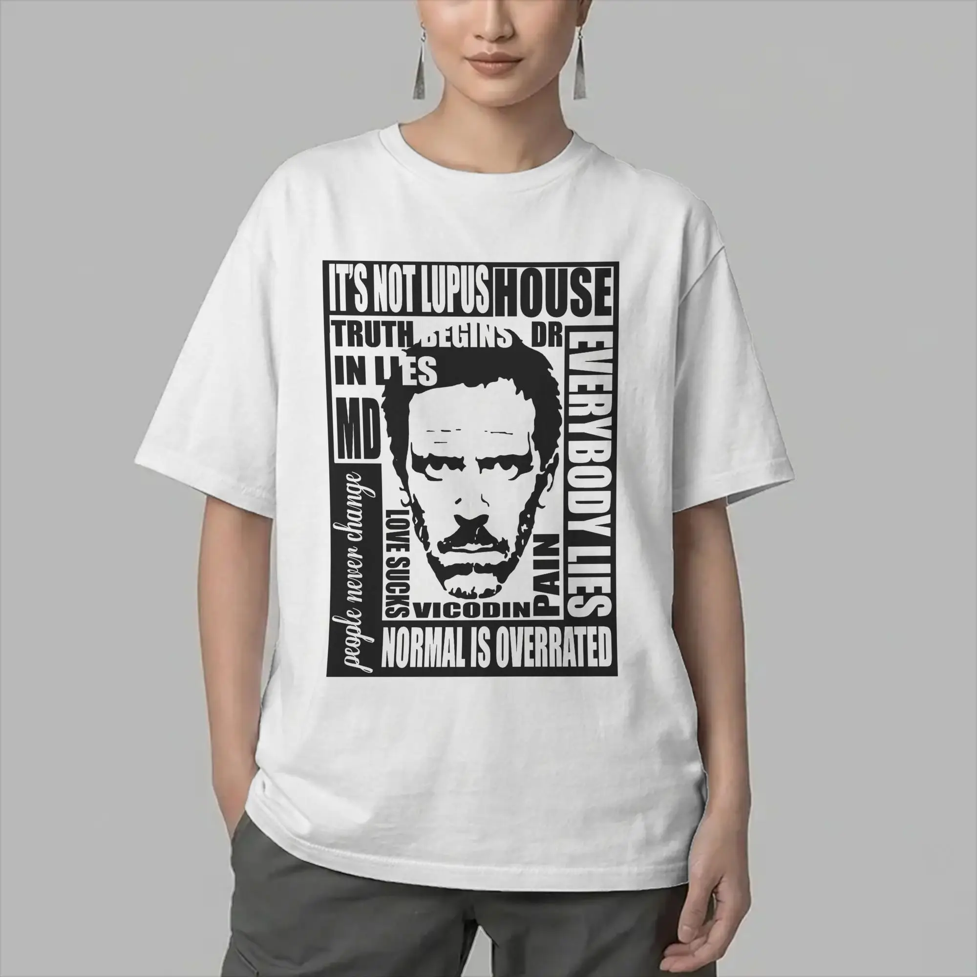 Men's T-Shirts Dr Gregory House MD Humorous 100% Cotton Tee Shirt Short Sleeve  T Shirts Round Collar Tops Original