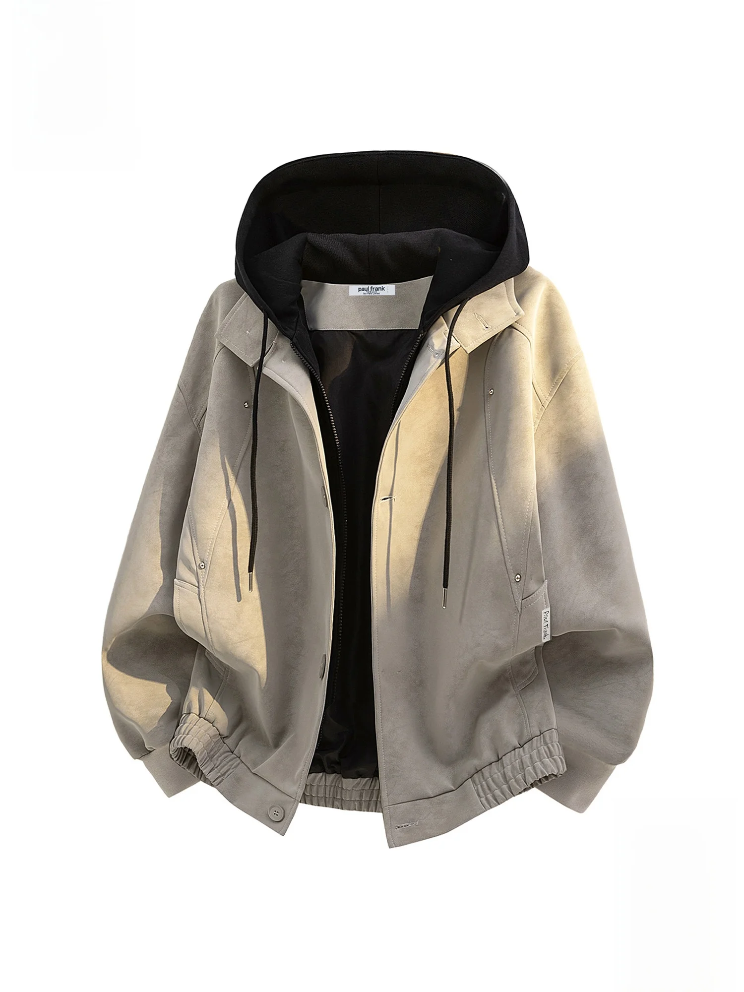 

PaulFrank Loose Fit Hoodie Jaet Men's Spring New Casual Outerwear Fake Two-Piece Polyester Fiber Long Sve Zipper Closure