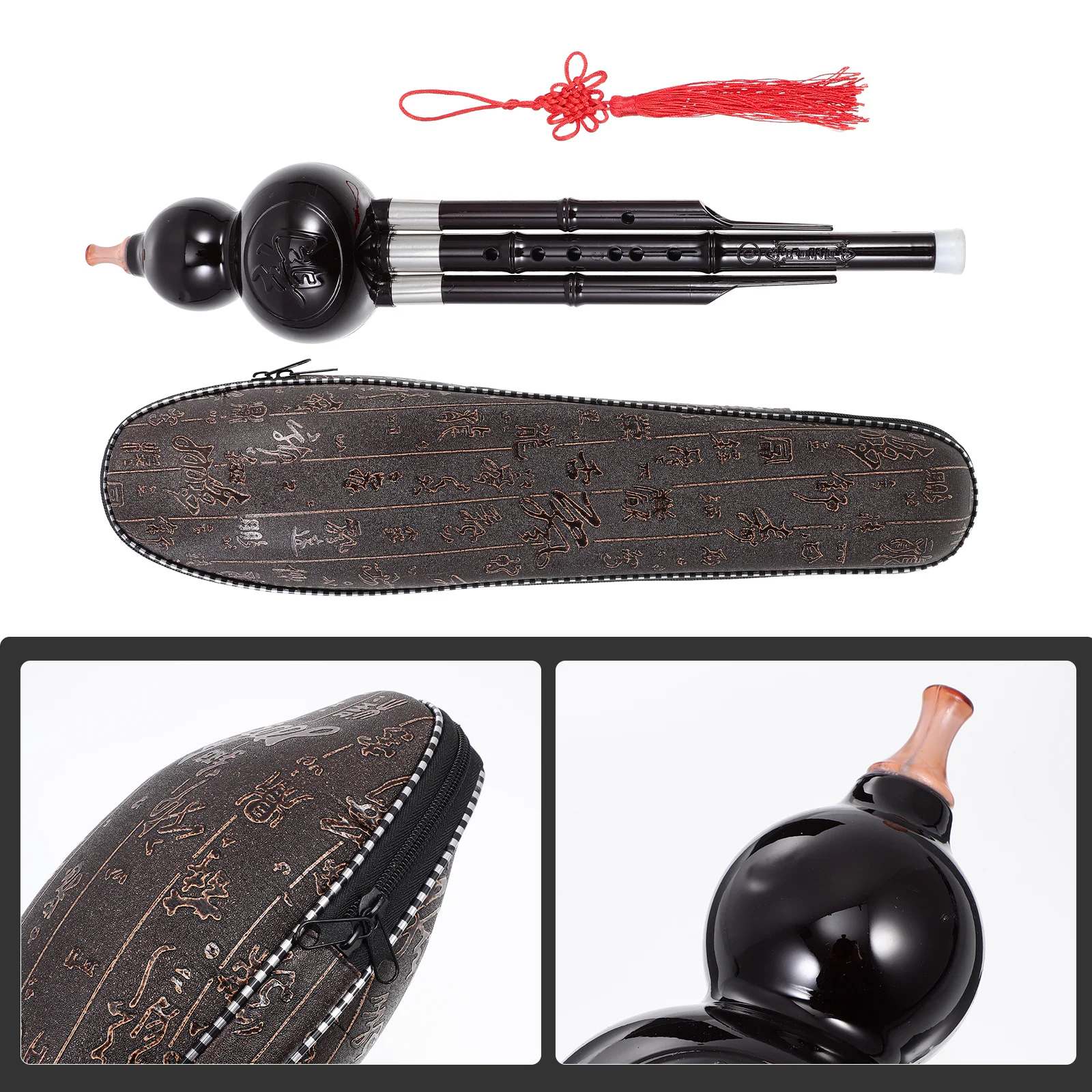 

1Set Seven-Hole Hulusi C Key ABS Cupronickel Premium Material Easy to Use Beginner Practice Wind Instrument Elegant Sound