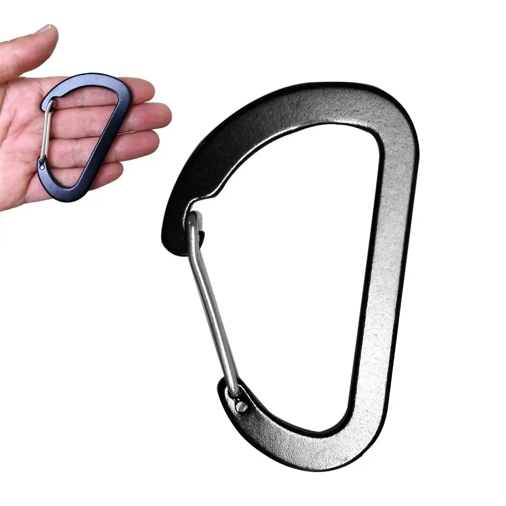 Aluminum Alloy D-Shape Outdoor Hiking Camping Carabiner Bottle Bag Keyring Hanging Snap Carabiner