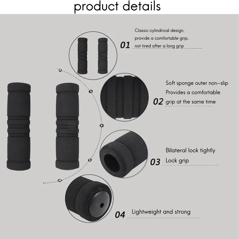 

1 Pair For MTB Bike Bicycle Handle Handlebar Soft Sponge Bar Grips-AT35