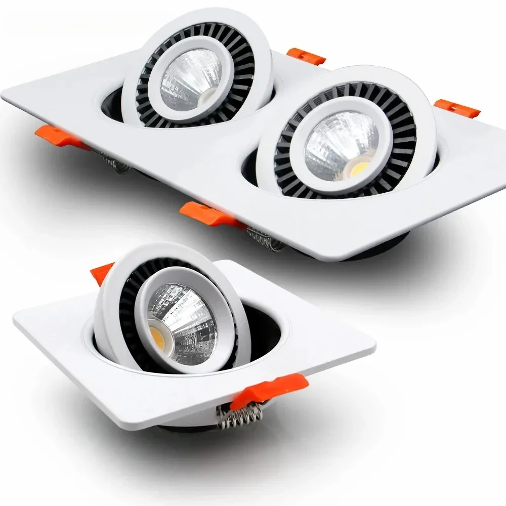 Dimmable Led Downlight Single/Double Head Spot lights COB Downlight led Angle Adjustable Living Room Bedroom Ceiling Lamps