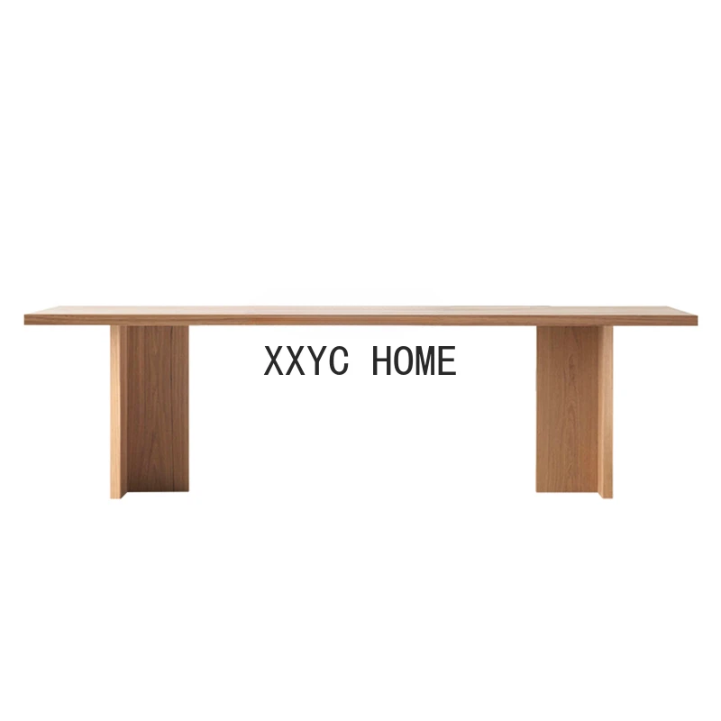 

Стол для конференций из массива дерева в скандинавском стиле, длинный стол, современный минималистичный журнальный столик, прямоугольный длинный стол