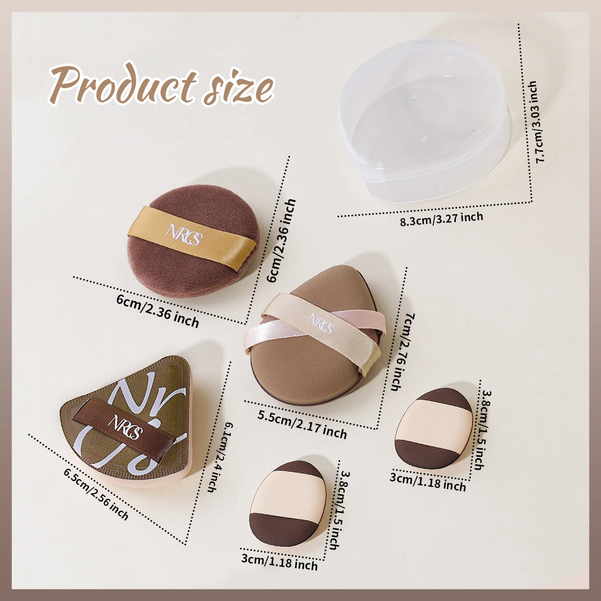 نفخة مستحضرات التجميل المحمولة 5 قطع + 1 علبة نفخة، سهلة التخزين والحمل، متينة للاستخدام والتنظيف، رقيق ومريحة. #6