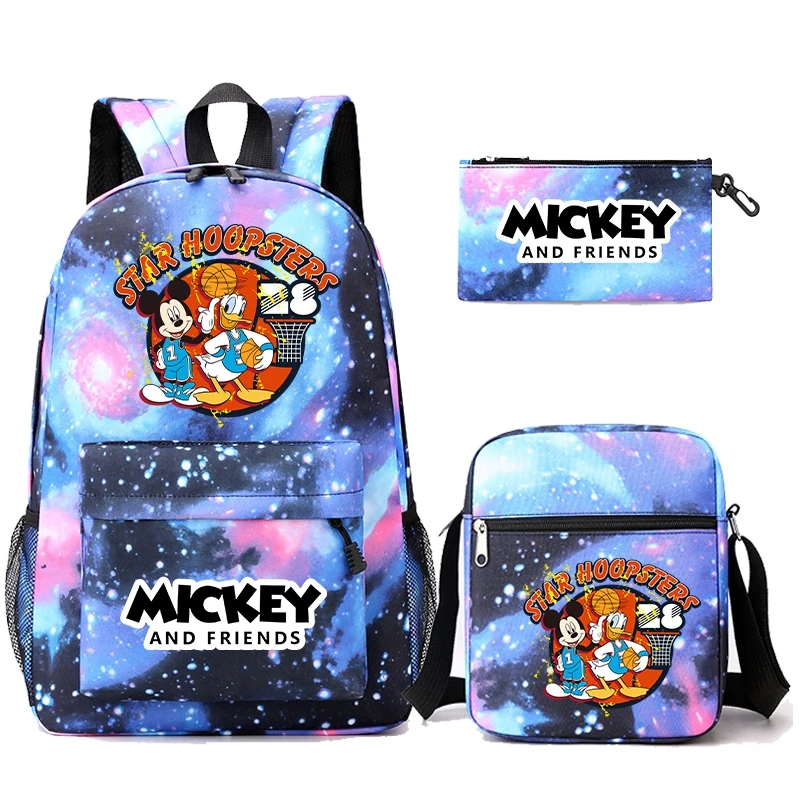 

3Pcs/set Minnie Mickey Donald Duck Backpack Teen Student Schoolbag Boys Girl Rucksack Lovely Women Bookbag Cartoon Travel Bags