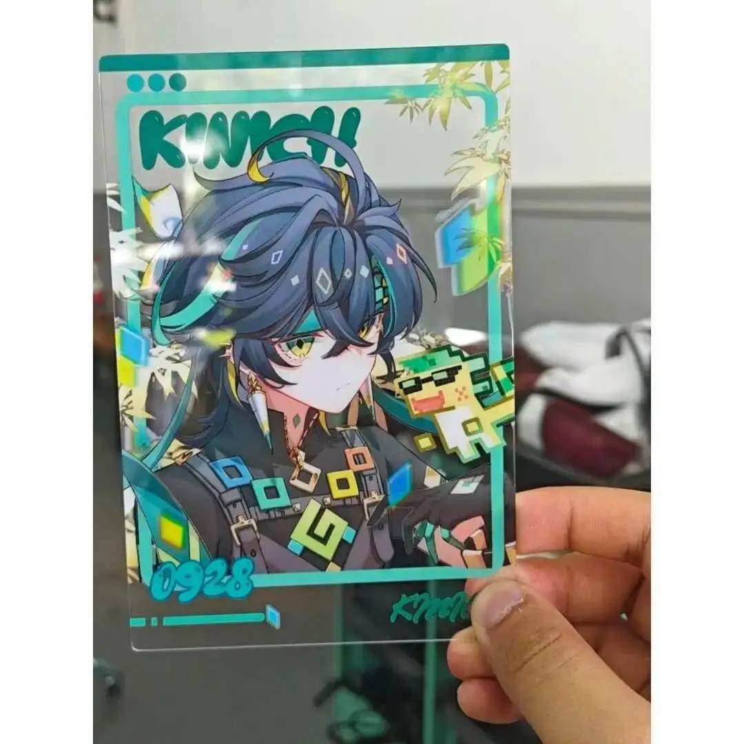 

Anime GAME Genshin Impact Kinich Card Photo Decoration Anime Student Eating Photograph Acrylic Transparent Cards Prop Girls s