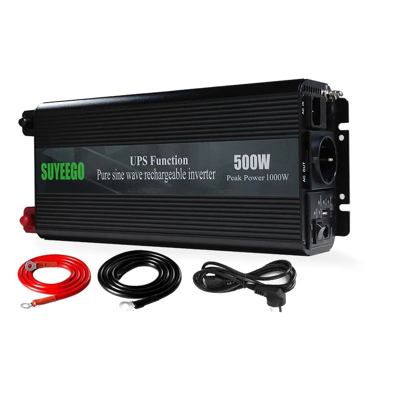 

SUYEEGO Power Inverters Converters Pure Sine Wave 12v to 220v 500w Inverter Backup Car Inverter for Home Car
