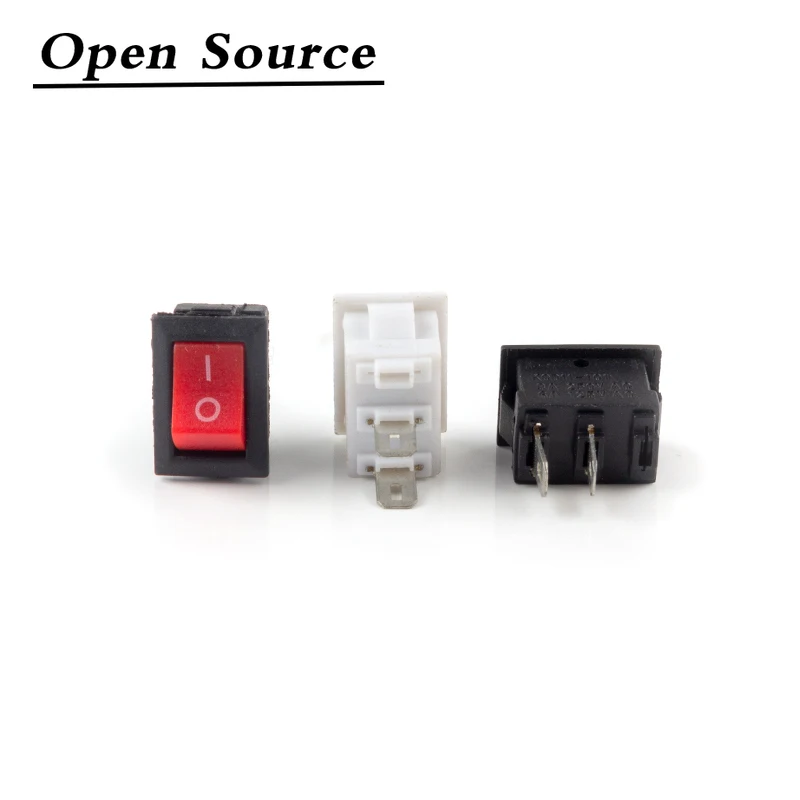 5/10Pcs Drukknop 10X15Mm Spst 2Pin 3A 250V KCD11 Snap-In on/Off Rocker Switch 10Mm * 15Mm Zwart Rood En Wit