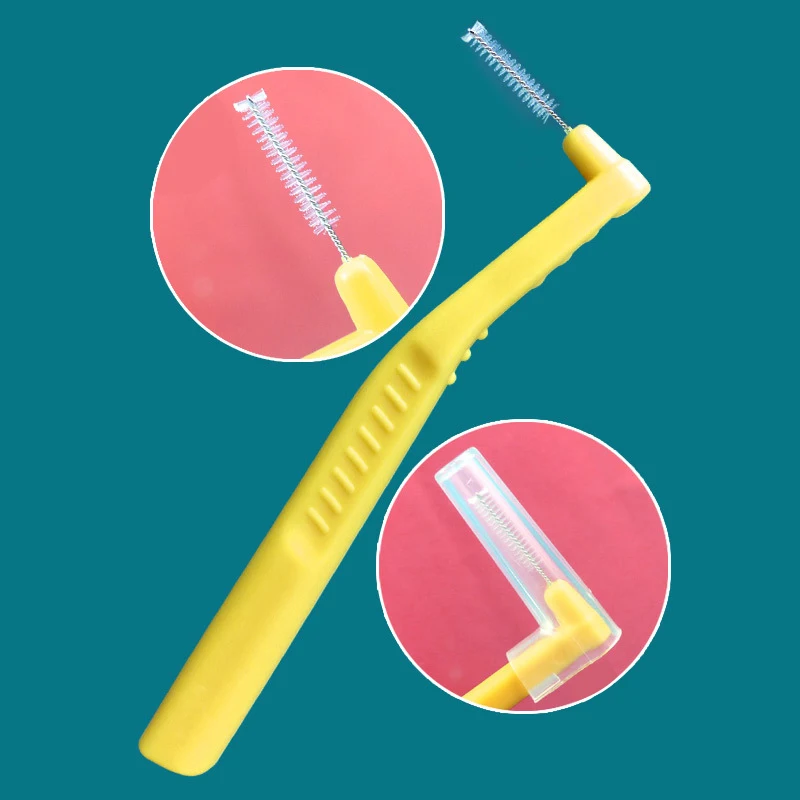 Orthodontic Steel Wire Toothbrush Push-Pull Brush Removes Food Whitening Cleaner Oral Hygiene Tool 10Pcs Interdental Brushes