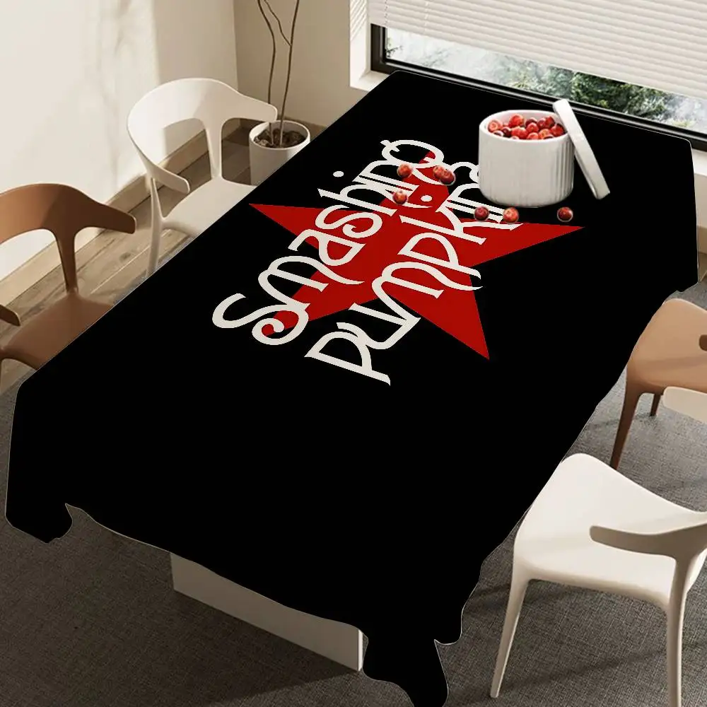 روك S-تحطيم القرع الفرقة نمط مفارش المائدة الصيف قابل للغسل نزهة حفلة مستطيل غطاء الطاولة ديكور المنزل الطعام #4