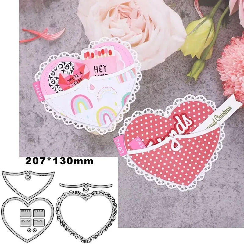 2023 New Love Label Metal Cutting Mold For Paper Cutting Process And Card Printing Embossing Colorful Stamps Free