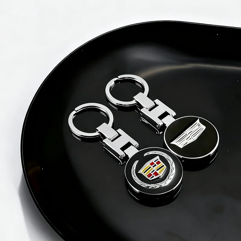 Llavero de metal de aleación premium con emblema para propietarios Cadillac Escalade XT5 XT6 CT4 CT5 ATS CTS XTS-regalo de accesorios de coche de lujo
