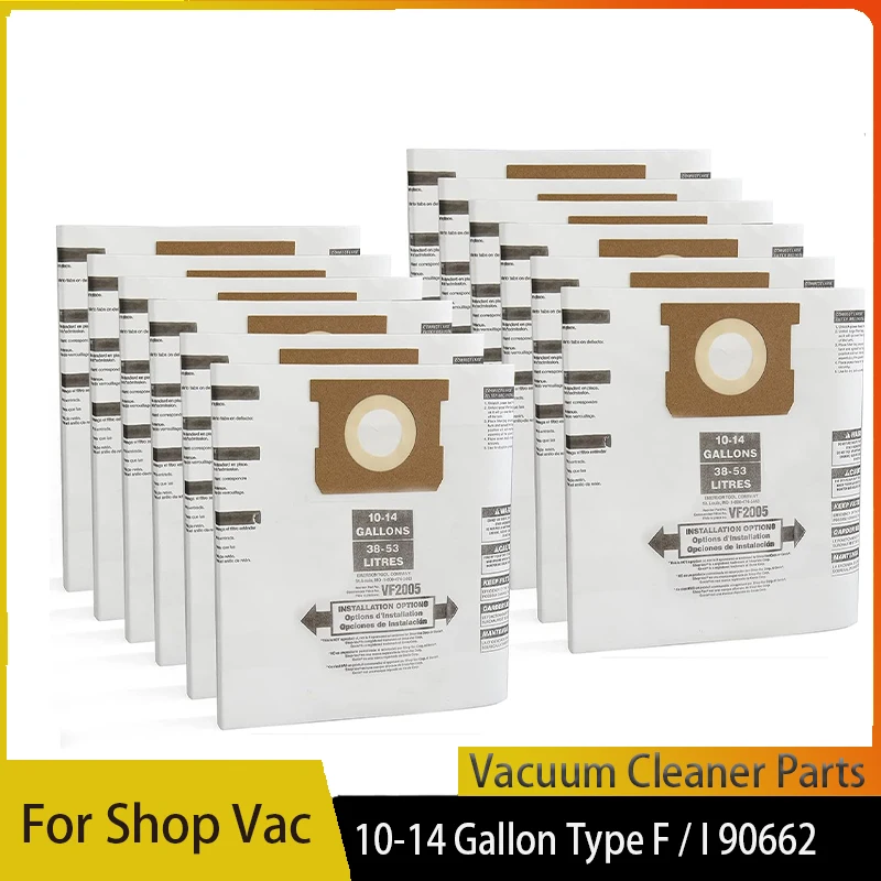Bolsas de filtro de colección de vacío desechables para tienda Vac 10-14 galones tipo F 90662 9066200 9066233/Tipo I 90672 9067200 9067233