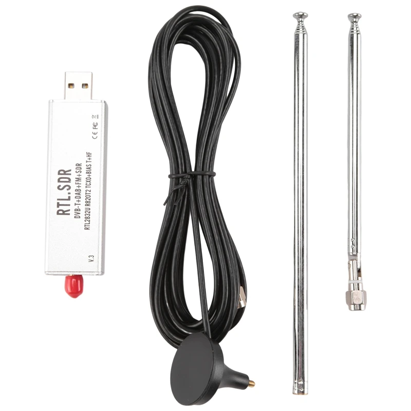 Y16A RTL-SDR R820T2 V3 RTL2832U Tuner + Telescopic Antenna Tuner + Antenna Base