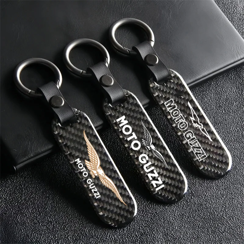 For Moto Guzzi V100 V85 TT V9 V7 2013-2016 2017 Motorcycle Accessories Motorcycle Key chain Carbon Fiber Keychain