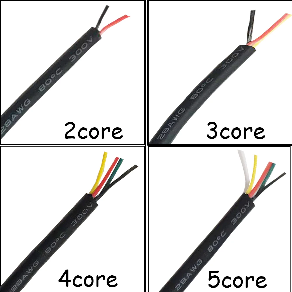 Imagem -04 - Cabo de Extensão para Teclado Fio de Pvc Macio Controle Bainha Fio Faça Você Mesmo 20 Awg 22 Awg 24 Awg 26 Awg 28 Awg 300m Dhl