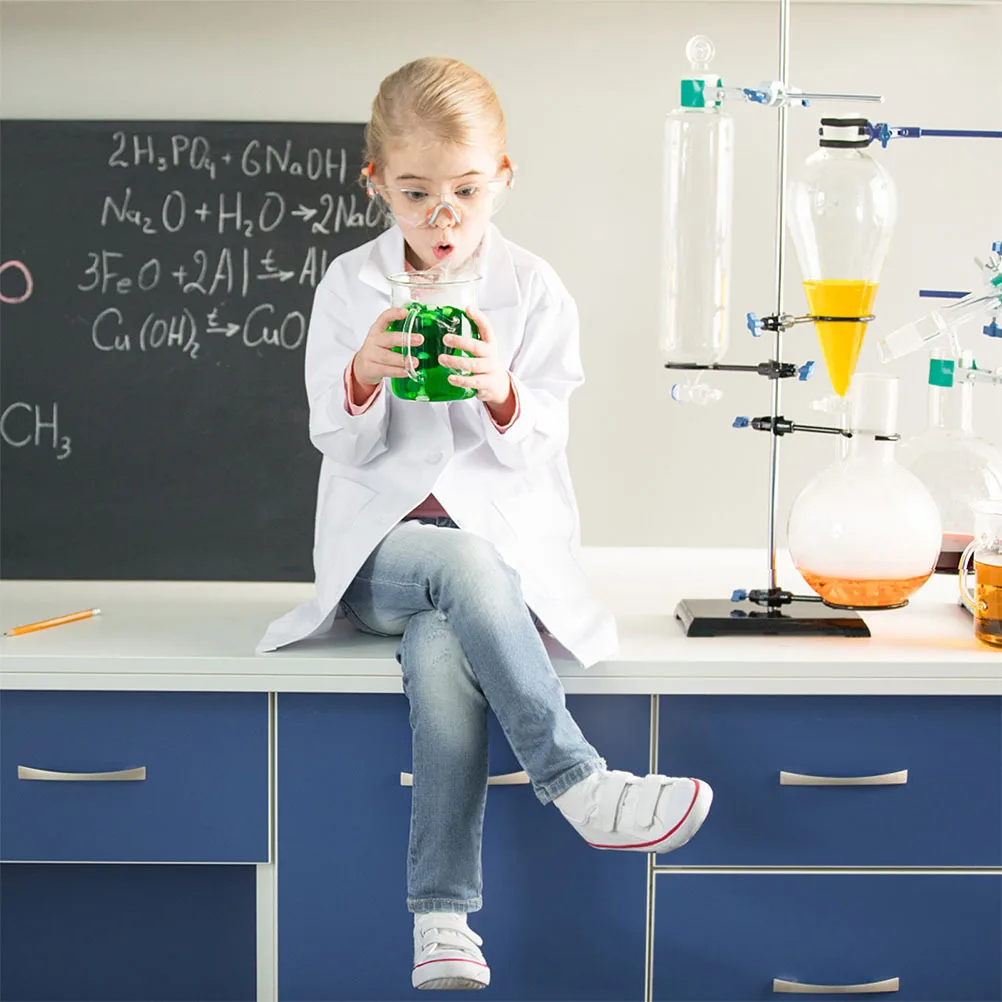 2 قطعة معطف مختبر العلوم مخصص الأبيض عالم زي للمشروعات المدرسية معطف المختبر لعب الأدوار زي ل #6